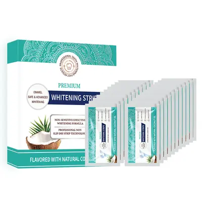 Coconut Flavor Teeth Whitening Strips, Gentle Formula - 8