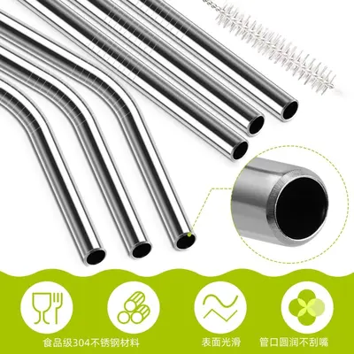 Sınır ötesi 304 paslanmaz çelik pipetli içecek araba bardağı 40 ons uzatılmış pipetli renkli sütlü çay metal pipet