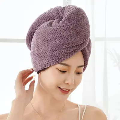 Thickened Soft Absorbent Adult Quick-Dry Hair Cap, Japanese-Style Lint-Free Household Bath Towel Hair Wrap, Douyin Viral Hot Seller