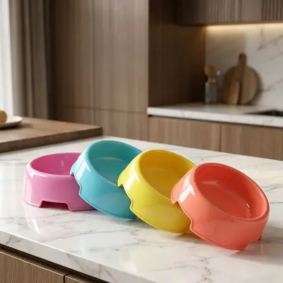 Dopamine Pet Bowl Pet Candy Color Single Dining Bowl PP Teddy Poodle Small Dog Bowl Pet Supplies Bowl