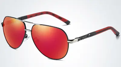 Men's Polarized Toad-Style Sunglasses with Spring Hinges, Model 8725 - 8
