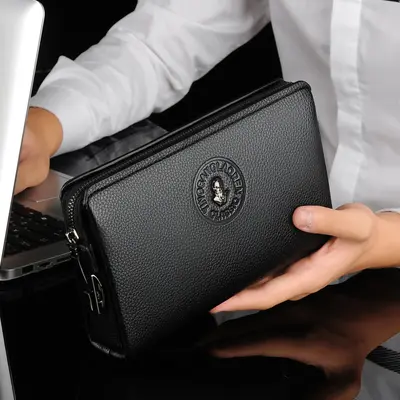 Yingbang Men's Handbag with Password Lock, Large Capacity Business Wallet - 4