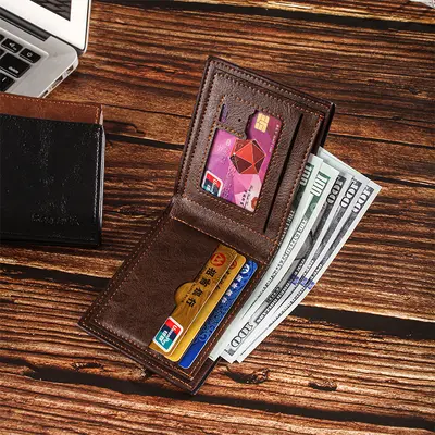 Kısa Erkek Cüzdanı, RFID Korumalı, Katlanabilir Bozuk Para Bölmeli - 5