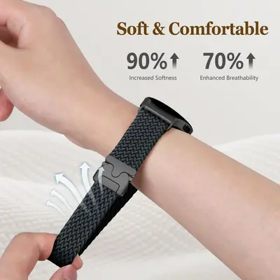 Woven Nylon Parachute Watch Band for Samsung Watch 7, Metal Magnetic Buckle