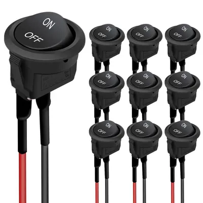 KCD1 Boat Rocker Power Switch, 2-Pin 2-Position, Black - 12