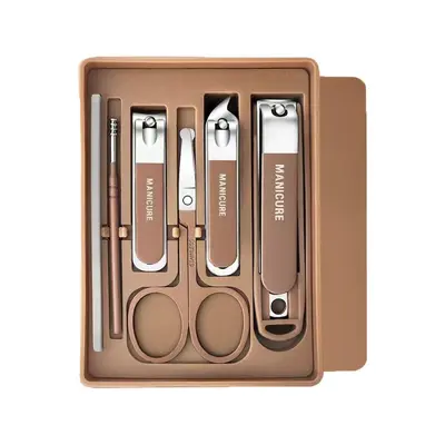 8-piece nail care and pedicure tool set with case