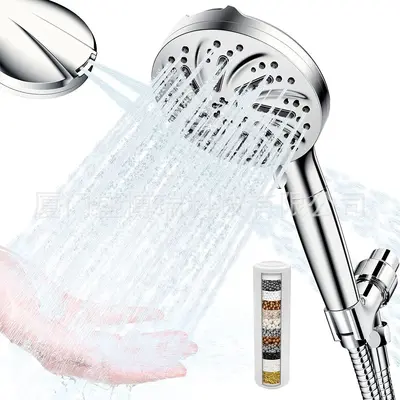 Booster Shower Set with 8-Mode Exposed Shower Head and Back Spray - 8