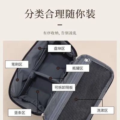 Vertical makeup organizer, large capacity, nylon