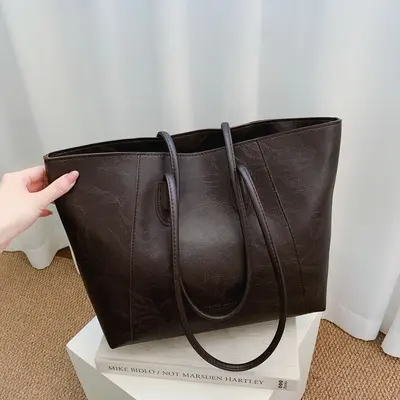 Large-Capacity Women's Tote Bag with Single Shoulder Strap