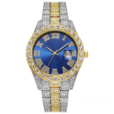 Herren-Quarzuhr mit quadratischem Zifferblatt und Strass - 13