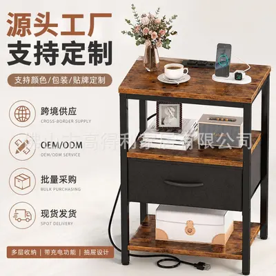 Movable multi-layer bedside cabinet with drawer