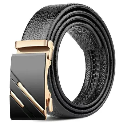Men's Synthetic Leather Belt Amazon AliExpress Automatic Buckle Versatile Pants Belt Foreign Trade Cross-Border - 7