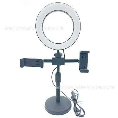 Herstellerversorgung 16cm 6-Zoll LED-Ringlicht Dual-Position Handy-Videolampe Live-Streaming Selfie Beauty Desktop-Stativ