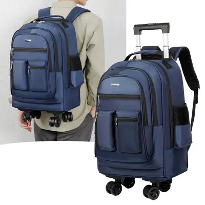 Detachable Wheeled Backpack Large Capacity Business Trolley Travel Bag
