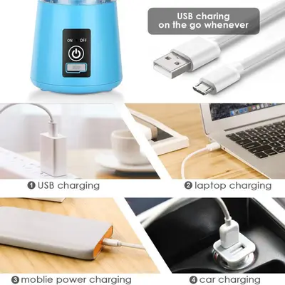 Portable mini electric juicer 6-blade USB rechargeable - 5