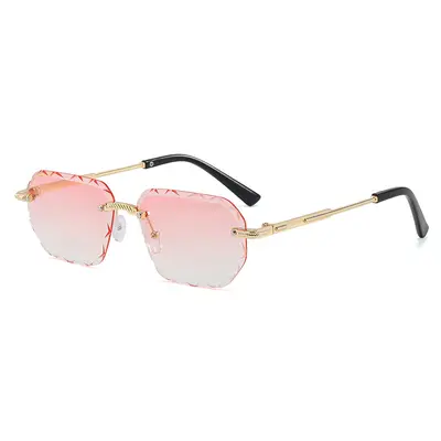 Polygon Frameless Retro Sunglasses for Women and Men, Fashion Style - 10