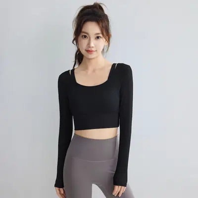 瑜伽服套装女2026新款秋冬绝美高级感普拉提长袖运动训练健身上衣