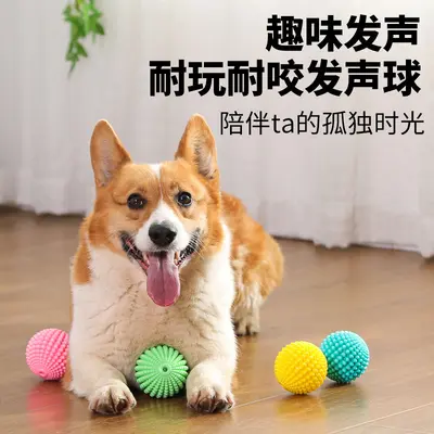 Amazon Bestseller Medium and Large Dog Squeaky Ball Toy, Boredom Buster, Self-Play Dog Toy, Chew-Resistant Molar Ball