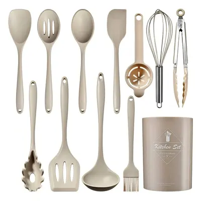Sınır ötesi tek parça silikon mutfak eşyaları 15 parçalı set yapışmaz silikon spatula çorba kaşığı mutfak aletleri pişirme spatula seti