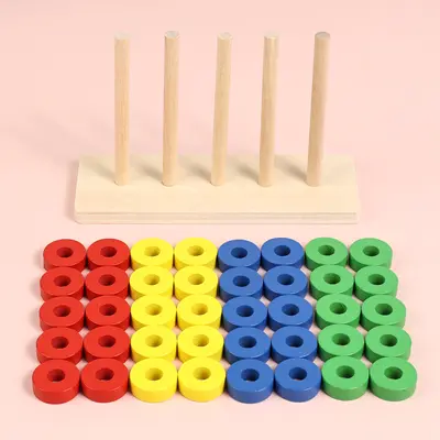 Çocuk renk sıralama oyuncağı, 4 renk, 3-6 yaş, Montessori - 5