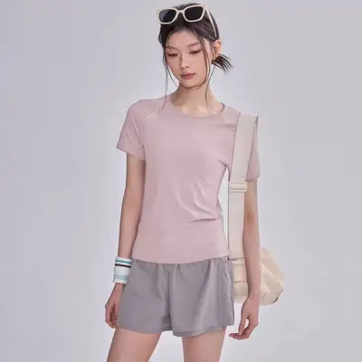 Women's Quick-Dry Short-Sleeve Yoga Top, Thin Summer Stretch Sports T-Shirt - 11