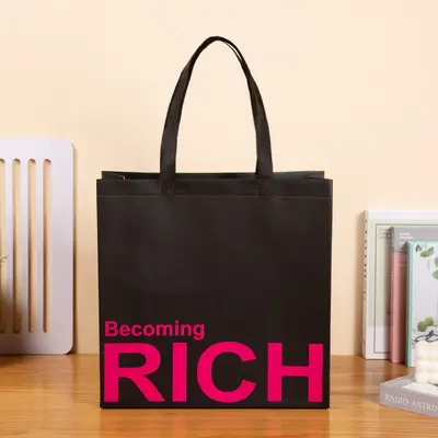 Laminated Non-Woven Gift Bag, Thickened Clothing Store Bag - 12