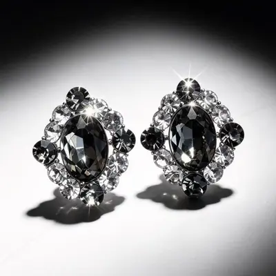 Ohrringe, champagnerfarben, Zirkonia-Diamant, elegant - 5