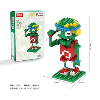 Plants vs. Zombies Bausteine-Set mit fleischfressender Pflanze und Zombie-Figur - 11