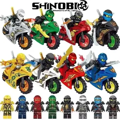 LEGO-Compatible Minifigure Lloyd Ninja with Motorcycle - 9