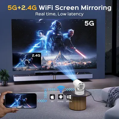 Cross-Border Projector Portable Home HD Outdoor Camping Battery-Powered Mobile Smart Screen Cannon Projector