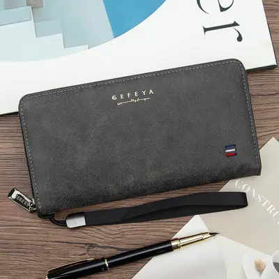 Men's Long Wallet with Multiple Card Slots, Large Capacity Clutch Purse - 6