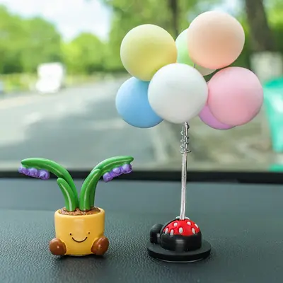 Cute Car Interior Decoration with Mini Potted Flowers - 12