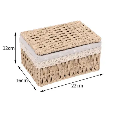 Rattan dokuma depolama sepeti salon masası - 11