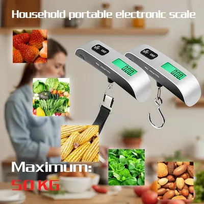 In Stock T-shaped 50kg Luggage Scale Portable Hanging Hook Weighing Scale Cross-border Mini Parcel Scale Hanging Rope Hand Carry Scale Wholesale