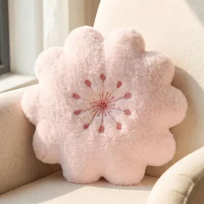 Pink Cherry Blossom Decorative Pillow for Bay Window