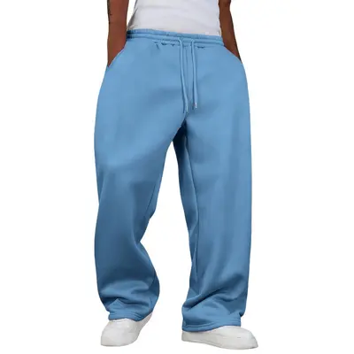 Unisex Jogginghose einfarbig, gefüttert, locker, weites Bein - 12