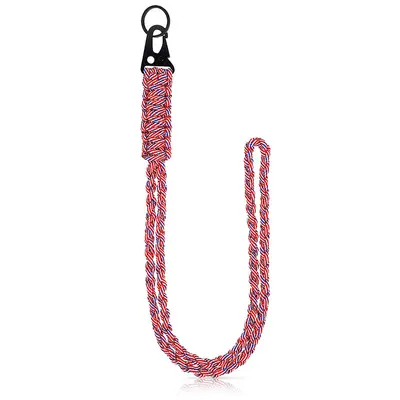 Robuste geflochtene Paracord-Halsschlinge Schlüsselanhänger für Damen und Herren, Outdoor-Überlebens-Paracord-Halskette mit Kamera, Geldbörse und Schlüsseln