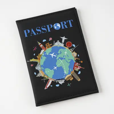 2025 Cross-Border Colorful Printed Cartoon Map Passport Protective Cover Multifunctional Document Holder Ticket Holder Factory Ready Stock Direct Delivery