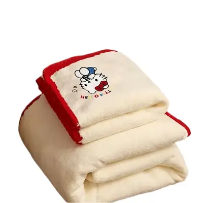 KT kedi havlu seti, mercan polar, banyo - 6