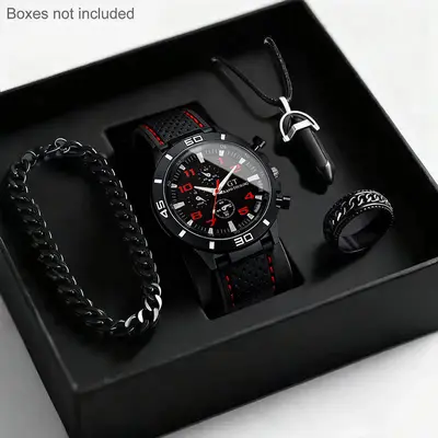 Men's Quartz Watch Silicone Strap Sports Style Waterproof - 7