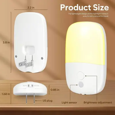 Plug-In Stepless Dimming LED Night Light, 670nm Red Light Therapy - 7