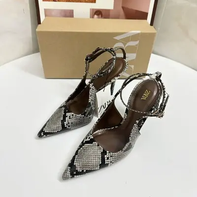 Women's Spring Khaki Green High-Heeled Stiletto Sandals - 9