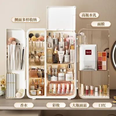 Dust-proof cosmetics storage box for desk