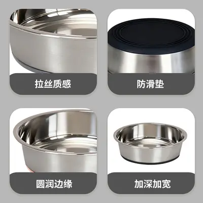 Stainless Steel Pet Bowl with Non-Slip Silicone Base, Large Capacity, Easy to Clean