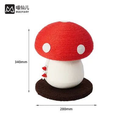 Large Vertical Cat Scratching Post with Mushroom Design Climbing Frame - 7