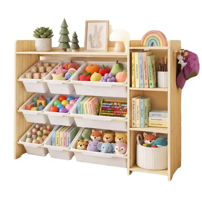 Grenzüberschreitendes Massivholz-Spielzeuggestell Aufbewahrungsregal Montessori Kindergarten Spielzeugschrank Kinderregal Spielzeug-Aufbewahrungsgestell