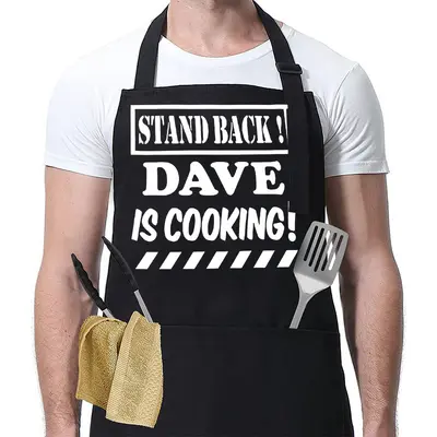 Waterproof Printed Apron with Funny Lettering for Barbecue and Kitchen - 11