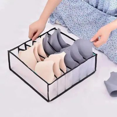 Underwear Storage Box Drawer-Style Clothing Organizer Bra Three-in-One Divider Box Sock Storage Wardrobe Organizer - 11