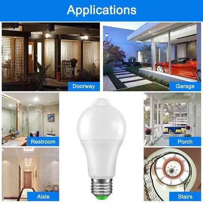 Akıllı LED insan vücudu sensörü ampul LED ampul merdiven koridor anahtarı plastik sarılı alüminyum E27 kızılötesi sensör ışığı