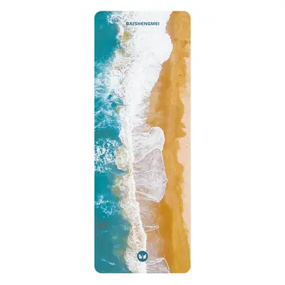 Suede-Look Rubber Yoga Mat, Non-Slip, Foldable, Thin - 7